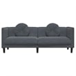 Bowery Hill Contemporary Sofa in Dark Grey Finish Polyester Velvet