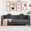 Bowery Hill Contemporary Sofa in Dark Grey Finish Polyester Velvet