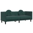 Bowery Hill Contemporary Sofa in Dark Green Polyester Velvet