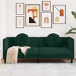 Bowery Hill Contemporary Sofa in Dark Green Polyester Velvet