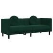 Bowery Hill Contemporary Sofa in Dark Green Polyester Velvet