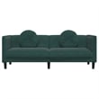 Bowery Hill Contemporary Sofa in Dark Green Polyester Velvet