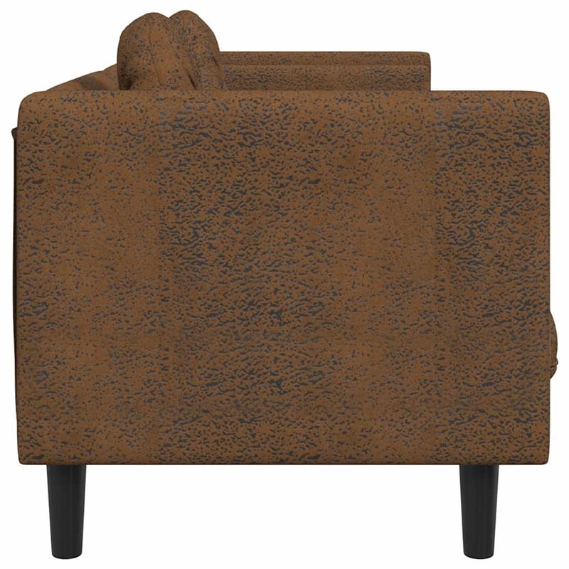 Bowery Hill Modern / Contemporary Sofa in Brown Faux Suede Leather