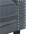 Bowery Hill Contemporary Chesterfield Single Sofa Chair in Dark Grey