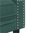 Bowery Hill Contemporary Chesterfield Single Sofa Chair in Dark Green