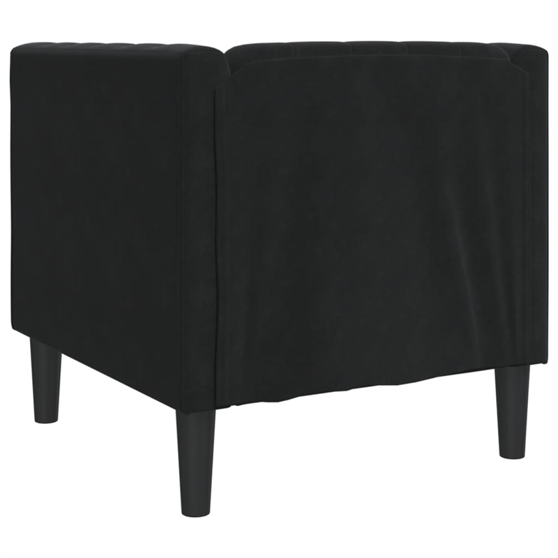 Bowery Hill Contemporary Chesterfield Single Sofa Chair in Black