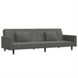 Bowery Hill Contemporary 2-Seater Sofa Bed in Dark Gray Polyester Velvet