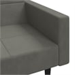 Bowery Hill Contemporary 2-Seater Sofa Bed in Dark Gray Polyester Velvet