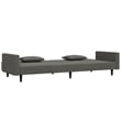 Bowery Hill Contemporary 2-Seater Sofa Bed in Dark Gray Polyester Velvet