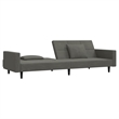 Bowery Hill Contemporary 2-Seater Sofa Bed in Dark Gray Polyester Velvet