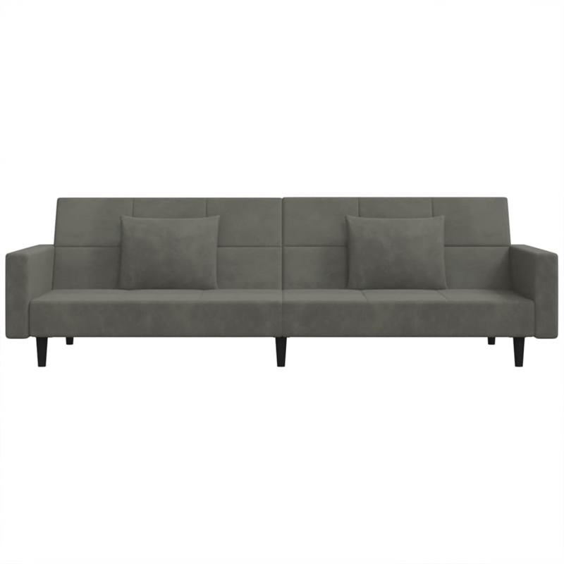 Bowery Hill Contemporary 2-Seater Sofa Bed in Dark Gray Polyester Velvet