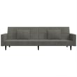 Bowery Hill Contemporary 2-Seater Sofa Bed in Dark Gray Polyester Velvet