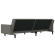 Bowery Hill Contemporary 2-Seater Sofa Bed in Dark Gray Polyester Velvet