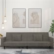 Bowery Hill Contemporary 2-Seater Sofa Bed in Dark Gray Polyester Velvet
