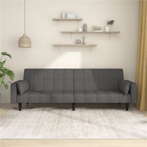 Bowery Hill Contemporary Sofa Bed in Dark Gray Finish Fabric
