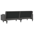 Bowery Hill Contemporary Sofa Bed in Dark Gray Finish Fabric