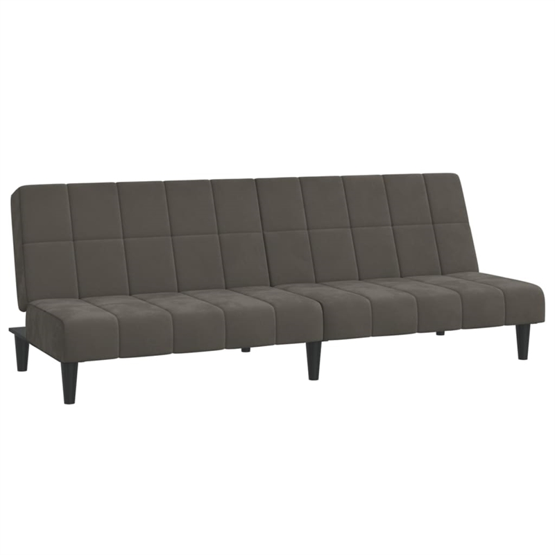 Bowery Hill Contemporary Sofa Bed in Dark Grey Polyester Velvet