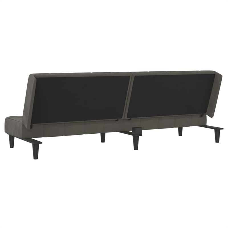 Bowery Hill Contemporary Sofa Bed in Dark Grey Polyester Velvet