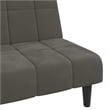 Bowery Hill Contemporary Sofa Bed in Dark Grey Polyester Velvet