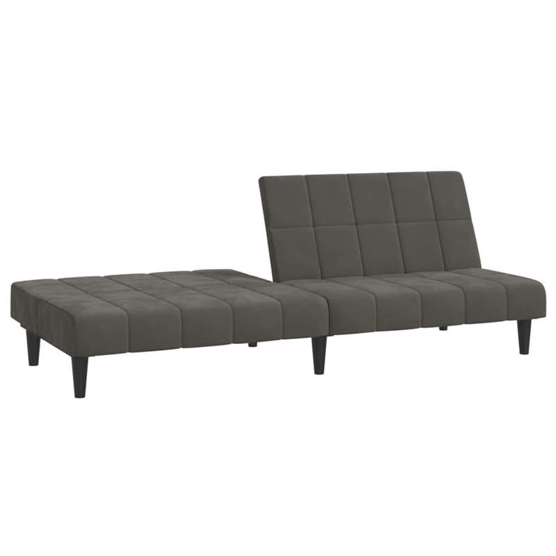 Bowery Hill Contemporary Sofa Bed in Dark Grey Polyester Velvet