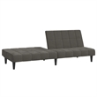 Bowery Hill Contemporary Sofa Bed in Dark Grey Polyester Velvet