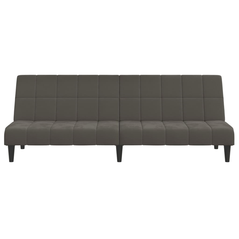 Bowery Hill Contemporary Sofa Bed in Dark Grey Polyester Velvet