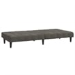 Bowery Hill Contemporary Sofa Bed in Dark Grey Polyester Velvet