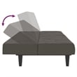 Bowery Hill Contemporary Sofa Bed in Dark Grey Polyester Velvet