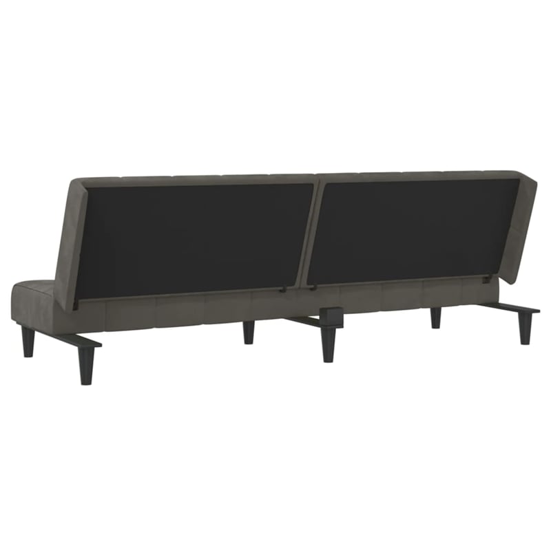 Bowery Hill Contemporary Sofa Bed in Dark Grey Polyester Velvet
