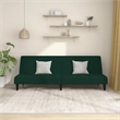 Bowery Hill Contemporary Sofa Bed in Dark Green Polyester Velvet