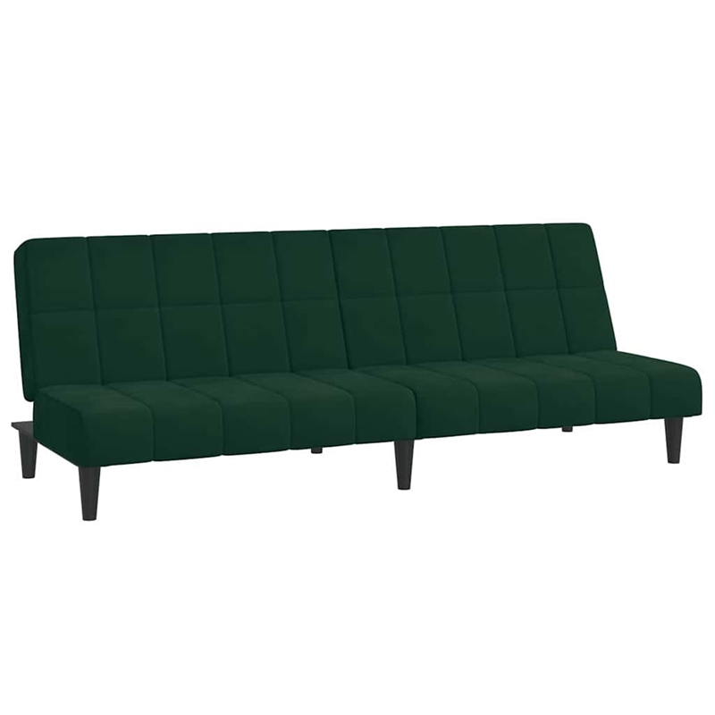 Bowery Hill Contemporary Sofa Bed in Dark Green Polyester Velvet