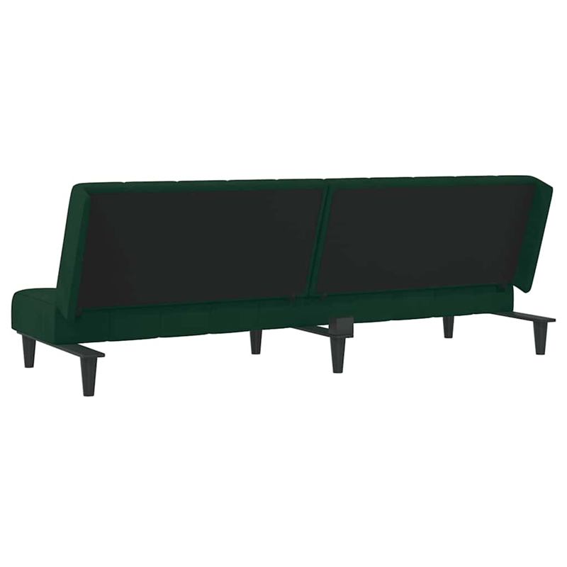 Bowery Hill Contemporary Sofa Bed in Dark Green Polyester Velvet