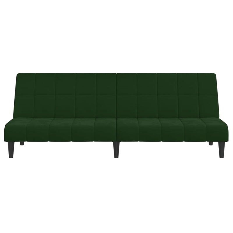 Bowery Hill Contemporary Sofa Bed in Dark Green Polyester Velvet