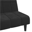 Bowery Hill Contemporary 2-Seater Sofa Bed in Black Polyester Velvet