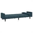 Bowery Hill Contemporary 2-Seater Sofa Bed in Blue Polyester Velvet