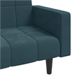 Bowery Hill Contemporary 2-Seater Sofa Bed in Blue Polyester Velvet