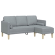 Bowery Hill Contemporary Sofa Set in Light Gray Finish Fabric