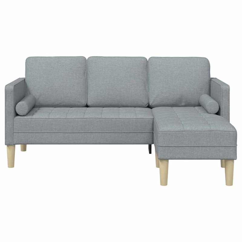 Bowery Hill Contemporary Sofa Set in Light Gray Finish Fabric