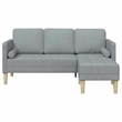 Bowery Hill Contemporary Sofa Set in Light Gray Finish Fabric