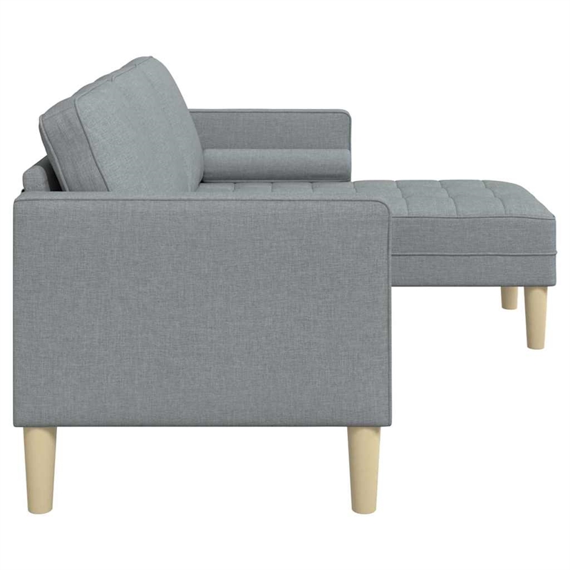 Bowery Hill Contemporary Sofa Set in Light Gray Finish Fabric