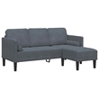 Bowery Hill Contemporary Velvet Sofa Set in Dark Gray Finish