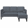 Bowery Hill Contemporary Velvet Sofa Set in Dark Gray Finish