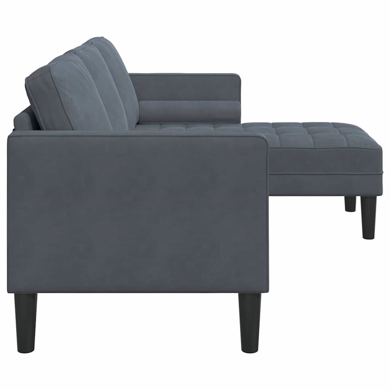 Bowery Hill Contemporary Velvet Sofa Set in Dark Gray Finish