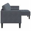 Bowery Hill Contemporary Velvet Sofa Set in Dark Gray Finish