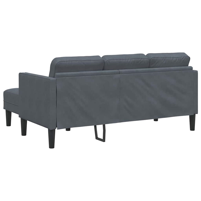Bowery Hill Contemporary Velvet Sofa Set in Dark Gray Finish