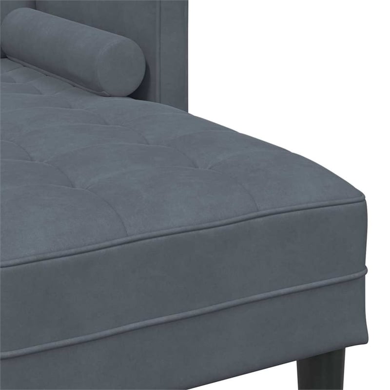 Bowery Hill Contemporary Velvet Sofa Set in Dark Gray Finish