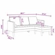 Bowery Hill Contemporary Velvet Sofa Set in Dark Gray Finish