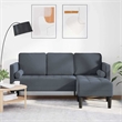Bowery Hill Contemporary Velvet Sofa Set in Dark Gray Finish