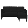 Bowery Hill Modern / Contemporary Velvet Sofa Set in Black Finish