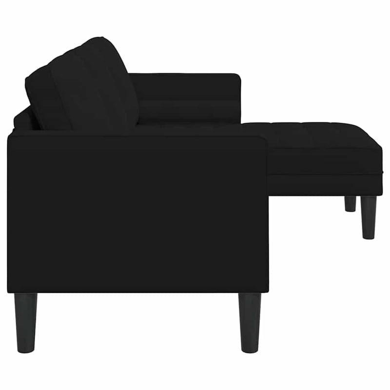 Bowery Hill Modern / Contemporary Velvet Sofa Set in Black Finish